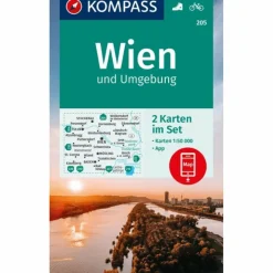 New KOMPASS WANDERKARTEN-SET 205 WIEN UND UMGEBUNG (2 KARTEN) Wanderkarten Und Winterkarten|Wanderkarten Und Winterkarten