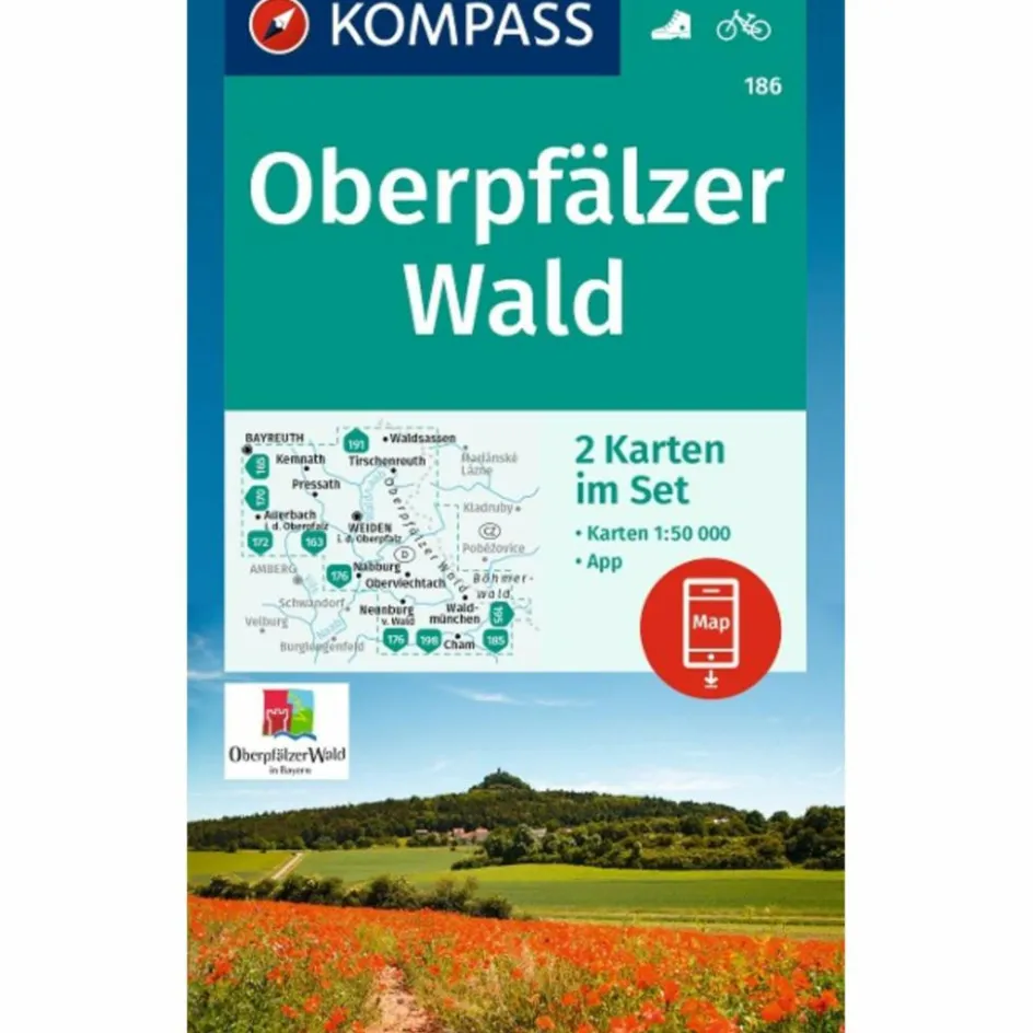 Wanderkarten Und Winterkarten|Wanderkarten Und Winterkarten^KOMPASS WANDERKARTEN-SET 186 OBERPFÄLZER WALD (2 KARTEN)