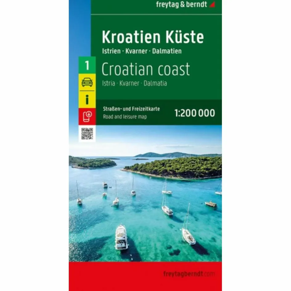 Online KROATIEN KÜSTE, STRAßEN- UND FREIZEITKARTE 1:200.000 - Straßenkarte Straßenkarten|Straßenkarten