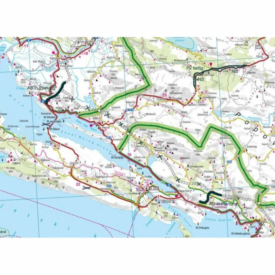 Online KROATIEN KÜSTE, STRAßEN- UND FREIZEITKARTE 1:200.000 - Straßenkarte Straßenkarten|Straßenkarten