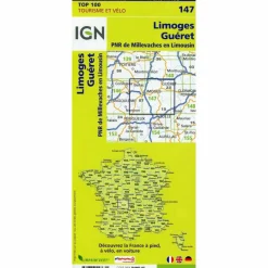 Best LIMOGES GUÉRET 1:100 000 - Wanderkarte Wanderkarten Und Winterkarten|Wanderkarten Und Winterkarten