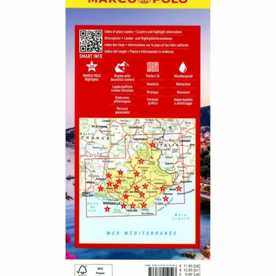 New MARCO POLO REISEKARTE PROVENCE-ALPES-CÔTE D'AZUR 1:275.000 - Straßenkarte Straßenkarten|Straßenkarten