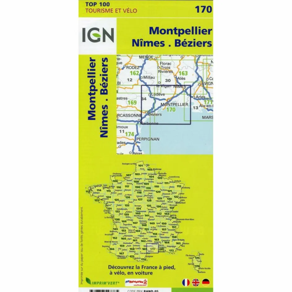 Straßenkarten|Straßenkarten^MONTPELLIER.NÎMES.BÉZIERS 1:100 000 - Karte