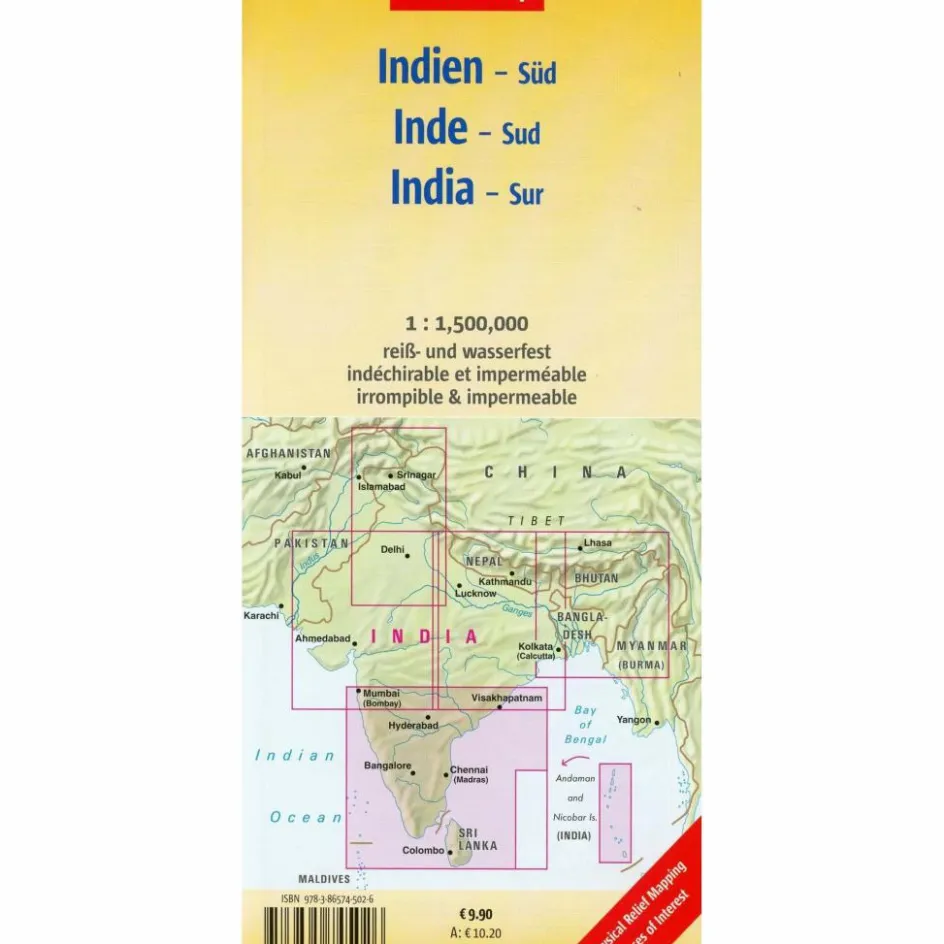 Straßenkarten|Wanderkarten Und Winterkarten^NELLES MAPS INDIA: SOUTH - Straßenkarte