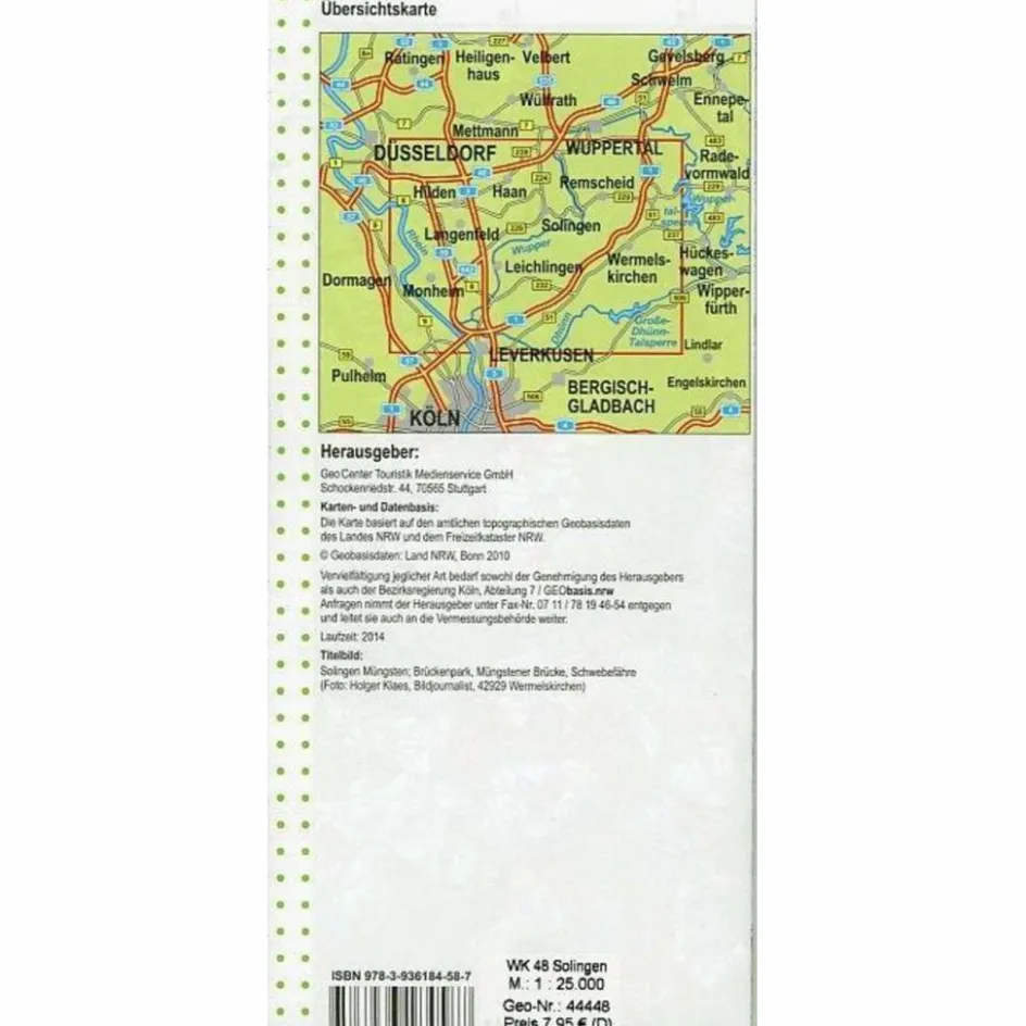 Wanderkarten Und Winterkarten|Wanderkarten Und Winterkarten^NRW WANDERKARTE 48 SOLINGEN, REMSCHEID - Wanderkarte