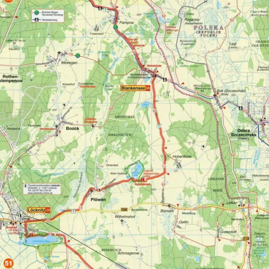 Fahrradkarten|Wanderkarten Und Winterkarten^ODER-NEIßE-RADWEG ZICK-ZACK-FALTUNG - Wanderkarte