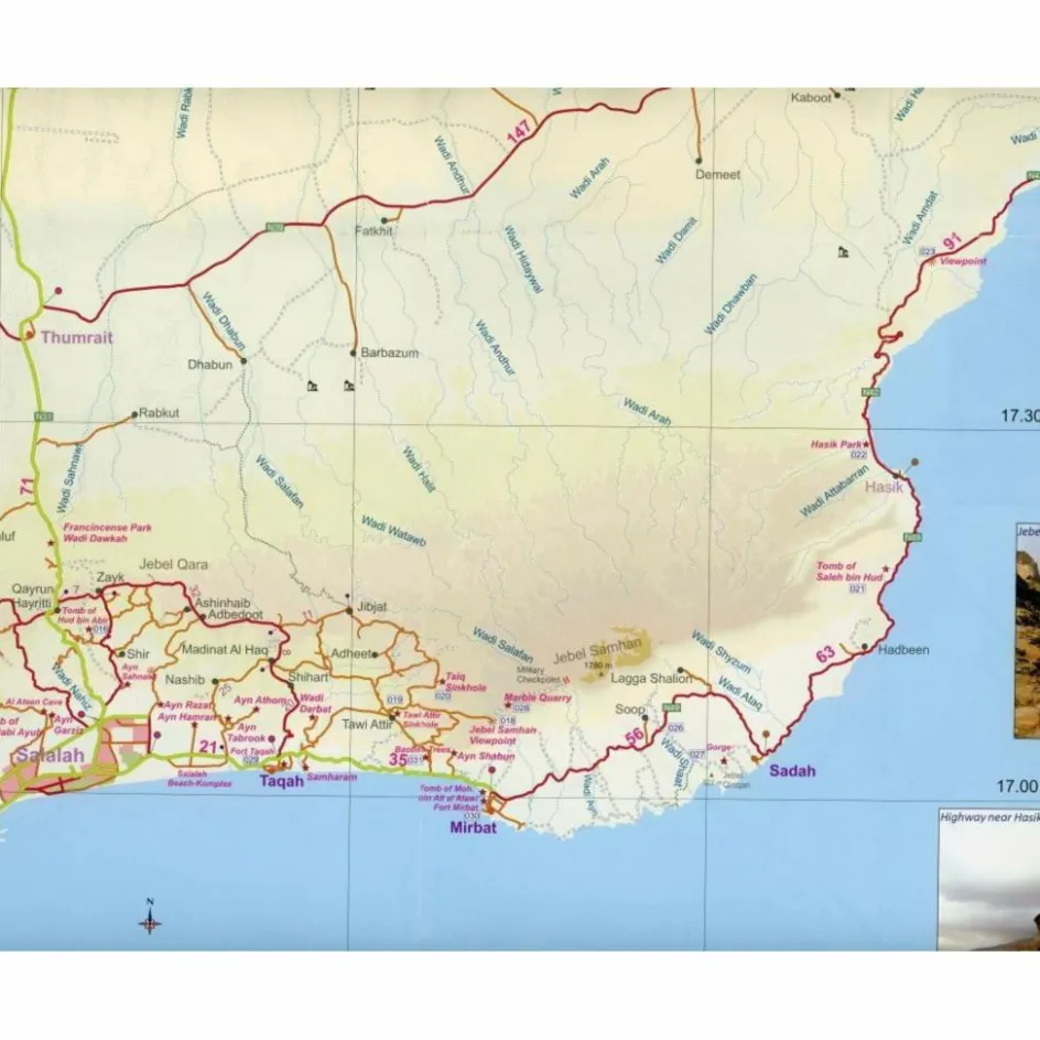 New OMAN: DHOFAR ROAD MAP - Straßenkarte Straßenkarten|Straßenkarten