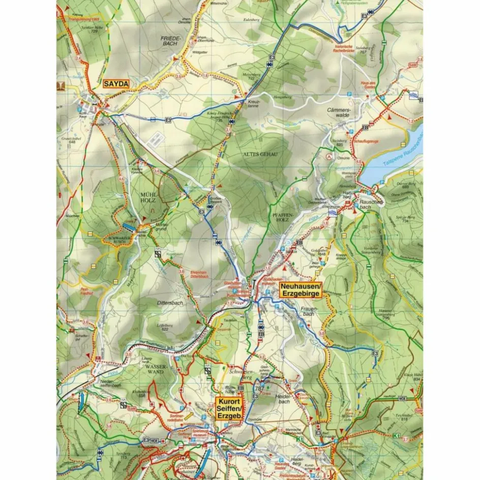 Fahrradkarten|Wanderkarten Und Winterkarten^OSTERZGEBIRGE. KURORT SEIFFEN UND UMGEBU - Wanderkarte