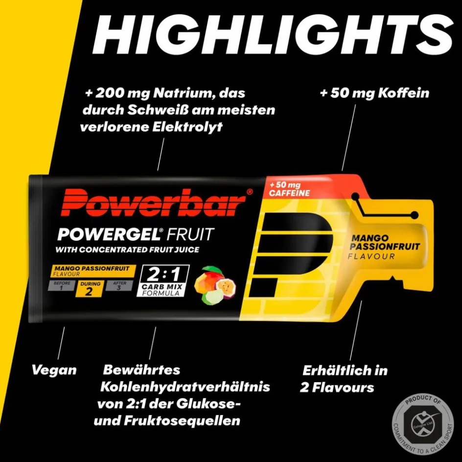 PowerBar Verpflegung^PB POWERGEL FRUIT MANGO PASSIONFR (41GX24) PACKAGE - Energiedrink