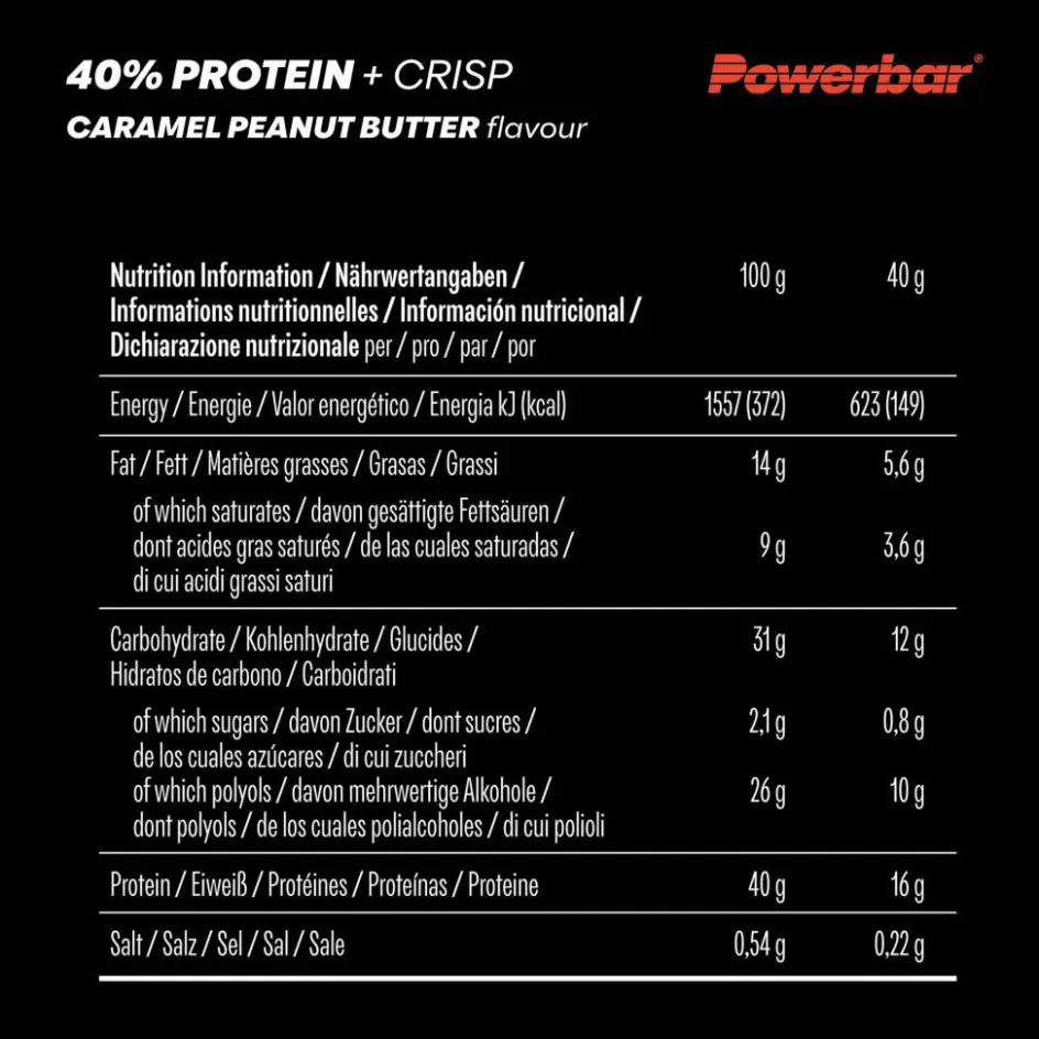 PowerBar Verpflegung^PB PROTEIN 40% CRISP LS CARAM PEANUTBUTTER (40GX12) PACKAGE - Energieriegel