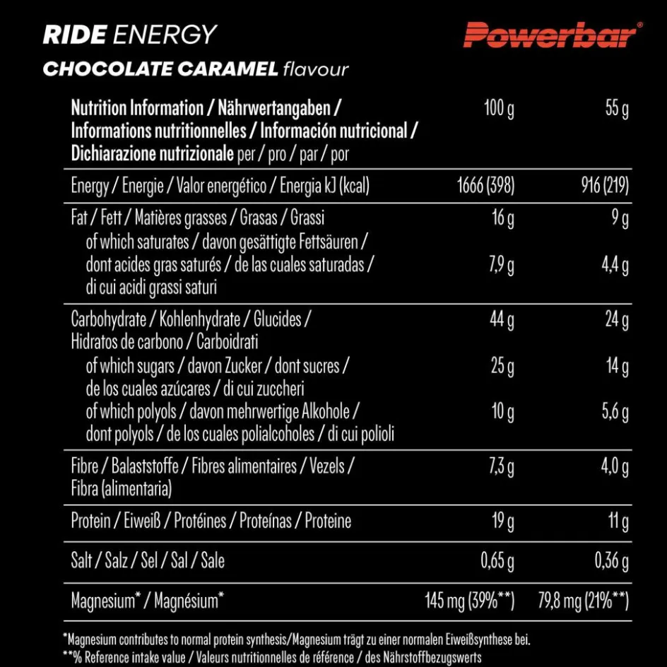 PowerBar Verpflegung^PB RIDE ENERGY CHOCO CARAM (55GX18) PACKAGE - Energieriegel