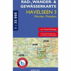 Fahrradkarten|Gewässerkarten^RAD-, WANDER- UND GEWÄSSERKARTE HAVELSEEN 3 WERDER/POTSDAM