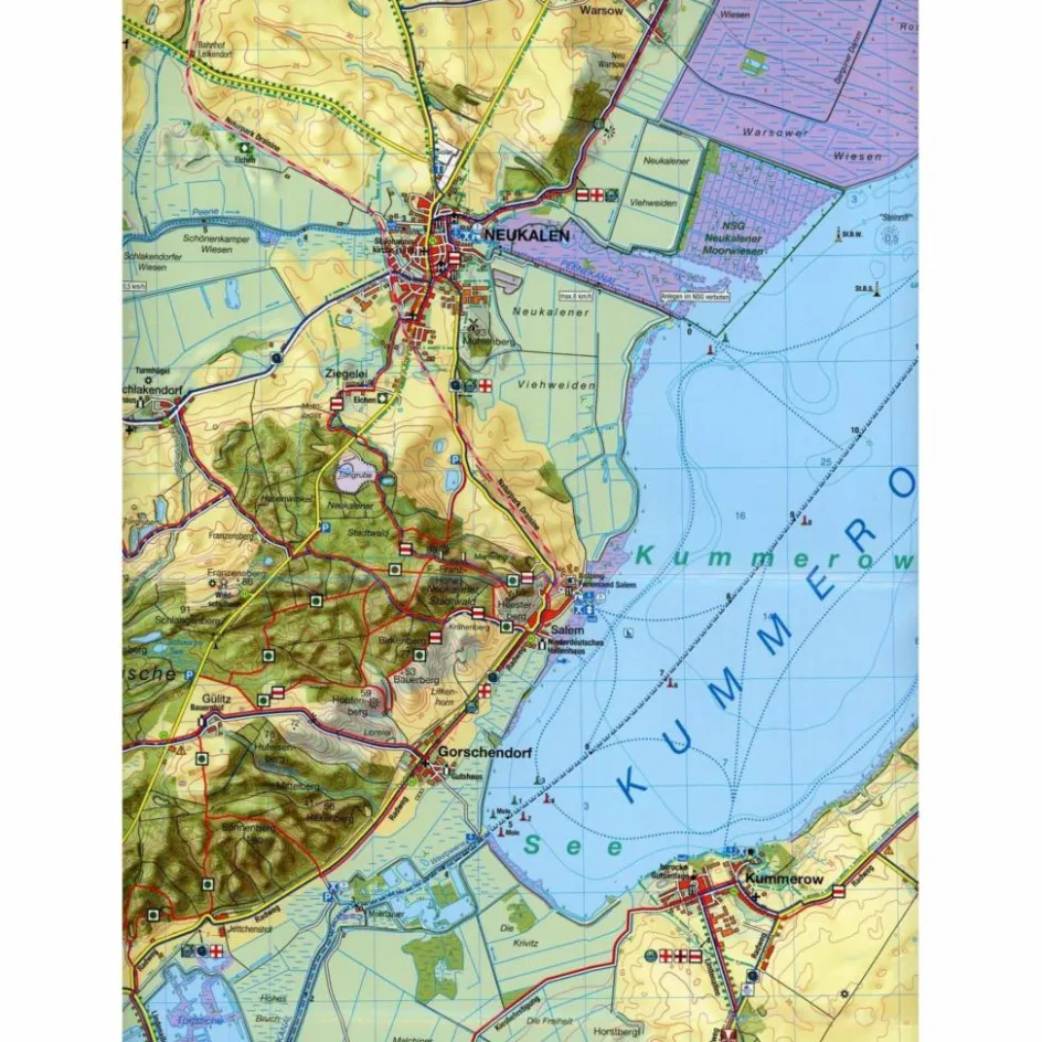 Discount RAD-, WANDER- UND GEWÄSSERKARTE KUMMEROWER - Fahrradkarte Fahrradkarten|Gewässerkarten