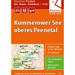 Fahrradkarten|Gewässerkarten^RAD-, WANDER- UND PADDELKARTE KUMMEROWER SEE - Fahrradkarte
