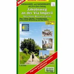 Fahrradkarten|Wanderkarten Und Winterkarten^RADWANDER- UND WANDERKARTE JAKOBSWEG AN DER VIA IMPERII - Wanderkarte