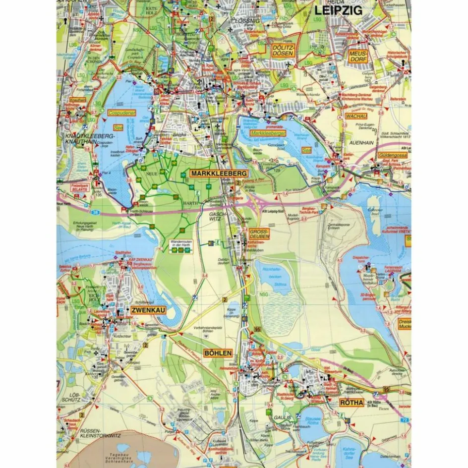 Fahrradkarten|Wanderkarten Und Winterkarten^RADWANDER- UND WANDERKARTE SÜDRAUM LEIPZIG - Wanderkarte