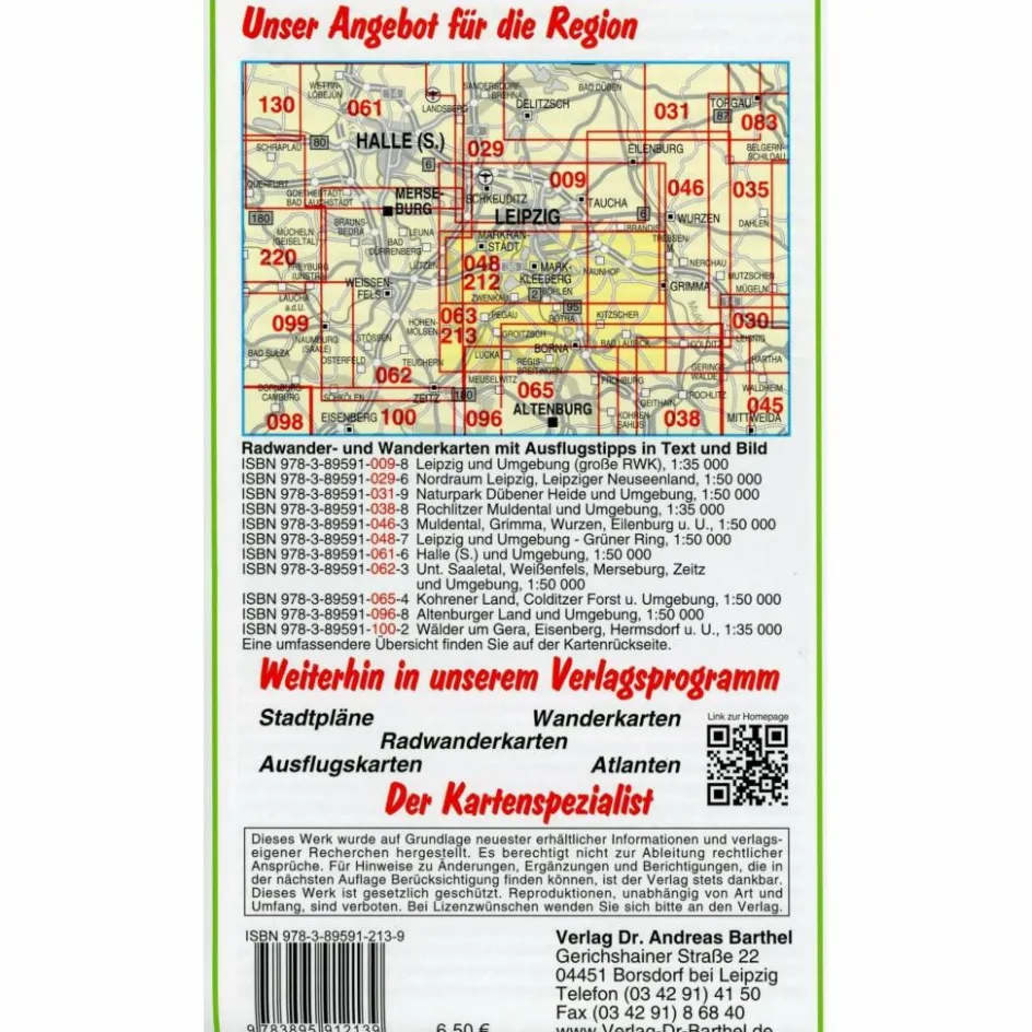 Fahrradkarten|Wanderkarten Und Winterkarten^RADWANDER- UND WANDERKARTE SÜDRAUM LEIPZIG - Wanderkarte