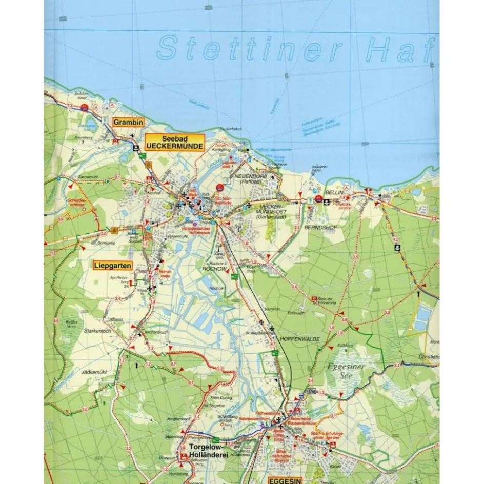 Fahrradkarten|Wanderkarten Und Winterkarten^RADWANDER- UND WANDERKARTE UECKERMÜNDE - Wanderkarte