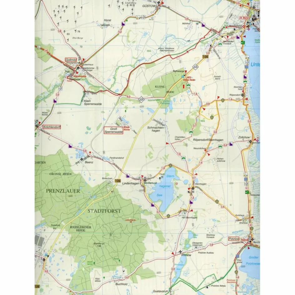 Fahrradkarten|Wanderkarten Und Winterkarten^RADWANDER- UND WANDERKARTE PRENZLAU, UCKERSEEN - Wanderkarte