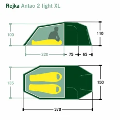 Hot ANTAO II LIGHT XL - Tunnelzelt 2-Personen-Zelte|3-Jahreszeiten-Zelte