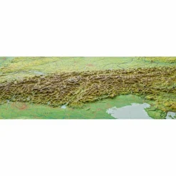 Wandkarten Und Poster^RELIEF ALPEN 1:1.2MIO MIT NATURHOLZRAHMEN - Wand Karte
