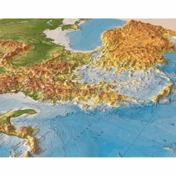 Clearance RELIEF MITTELMEER 1:5.5MIO MIT NATURHOLZRAHMEN - Wand Karte Wandkarten Und Poster