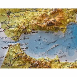 Clearance RELIEF MITTELMEER 1:5.5MIO MIT NATURHOLZRAHMEN - Wand Karte Wandkarten Und Poster