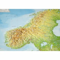 Wandkarten Und Poster^RELIEF SKANDINAVIEN OHNE RAHMEN - Karte