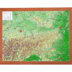 New RELIEF ÖSTERREICH 1:1,6 MIO MIT HOLZRAHMEN - Karte Wandkarten Und Poster