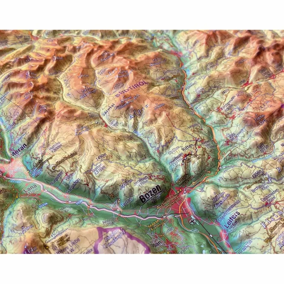 New RELIEF TIROL 1:325.000 MIT NATURHOLZRAHMEN - Karte Wandkarten Und Poster