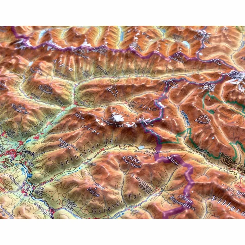 New RELIEF TIROL 1:325.000 MIT NATURHOLZRAHMEN - Karte Wandkarten Und Poster