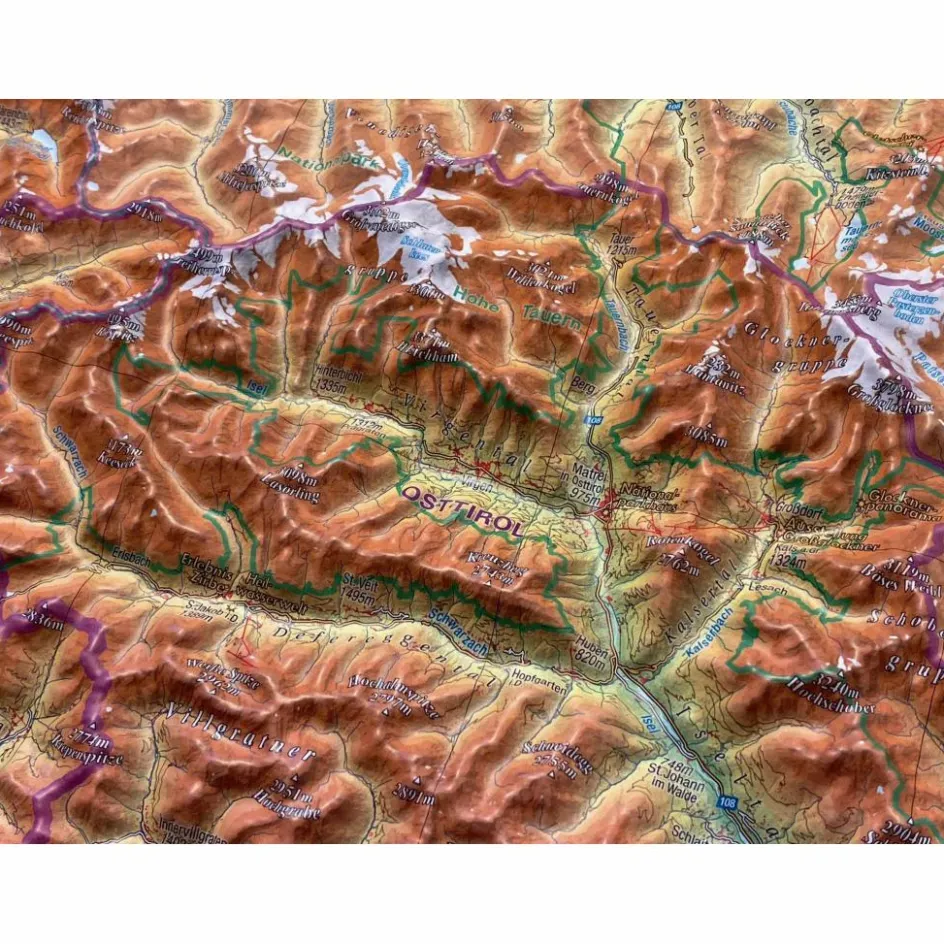 New RELIEF TIROL 1:325.000 MIT NATURHOLZRAHMEN - Karte Wandkarten Und Poster