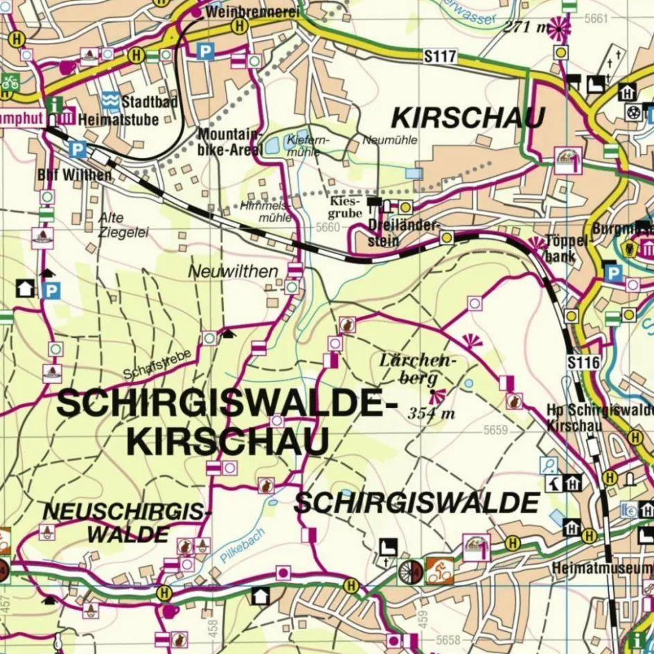 Fahrradkarten|Wanderkarten Und Winterkarten^SCHIRGISWALDE U. UMGEBUNG - Wanderkarte