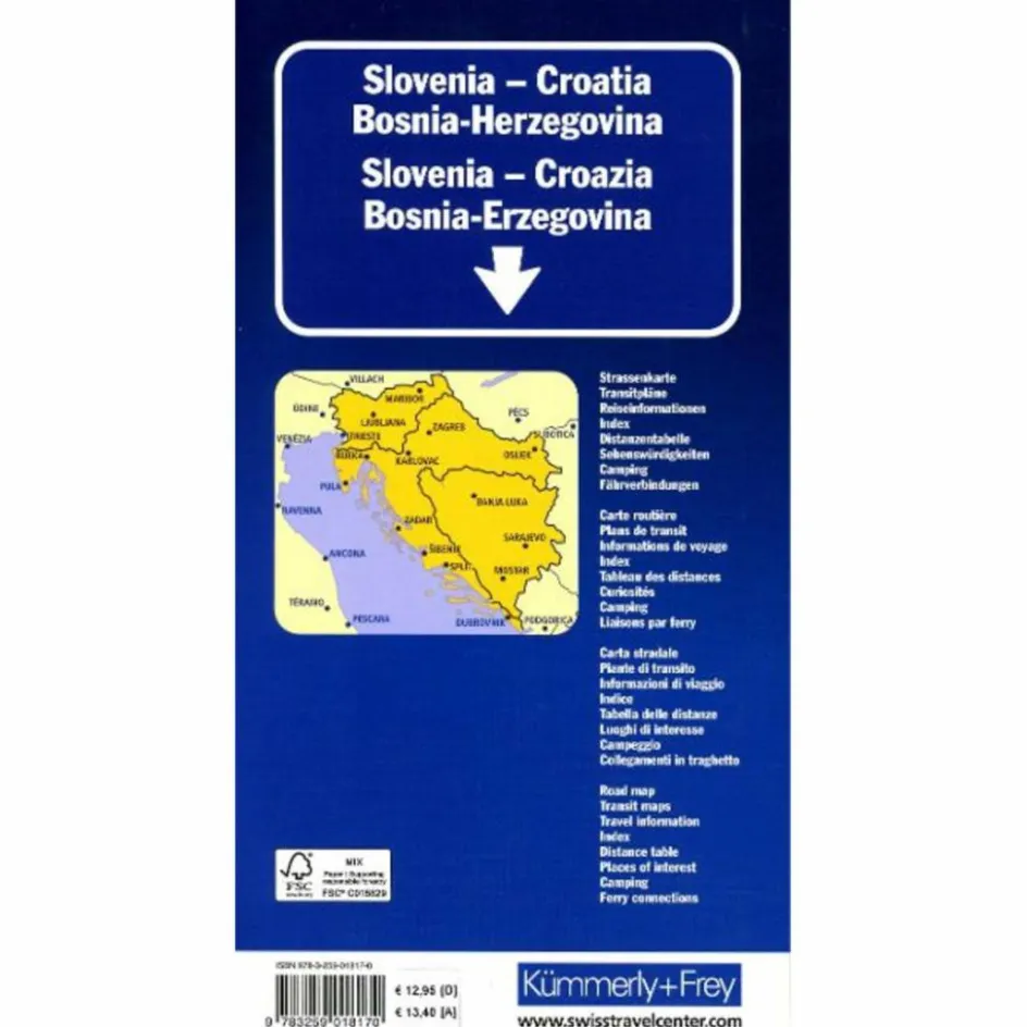 Straßenkarten|Straßenkarten^SLOWENIEN - KROATIEN - BOSNIEN-HERZEGOWINA STRASSENKARTE