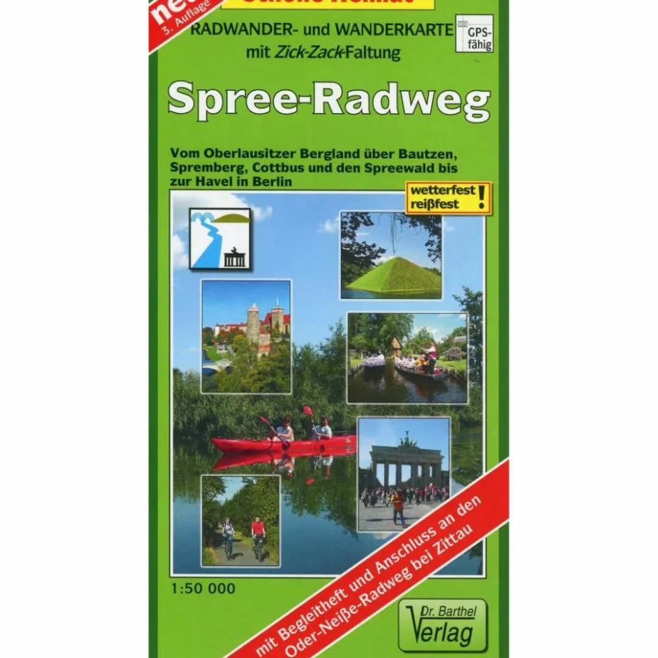 Best SPREE-RADWEG 1 : 50 000. RADWANDERKARTE - Fahrradkarte Fahrradkarten|Fahrradkarten