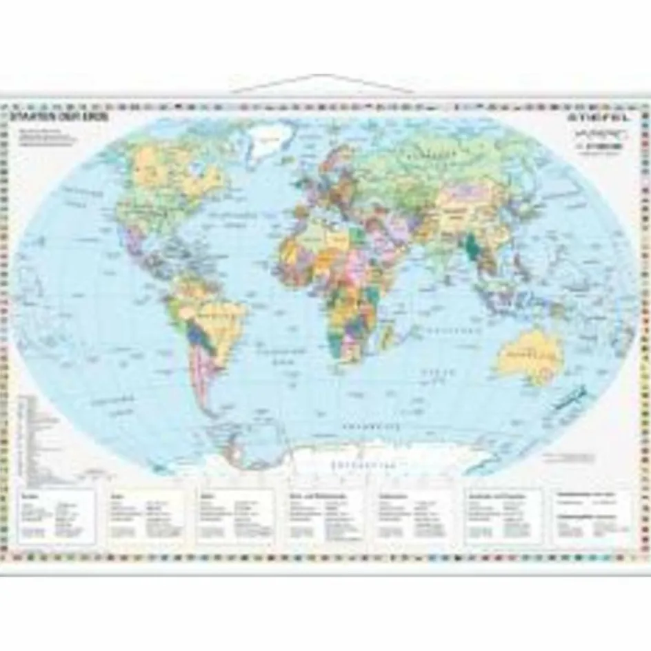 Outlet STAATEN DER ERDE. WANDKARTE MIT METALLLE - Weltkarte Wandkarten Und Poster