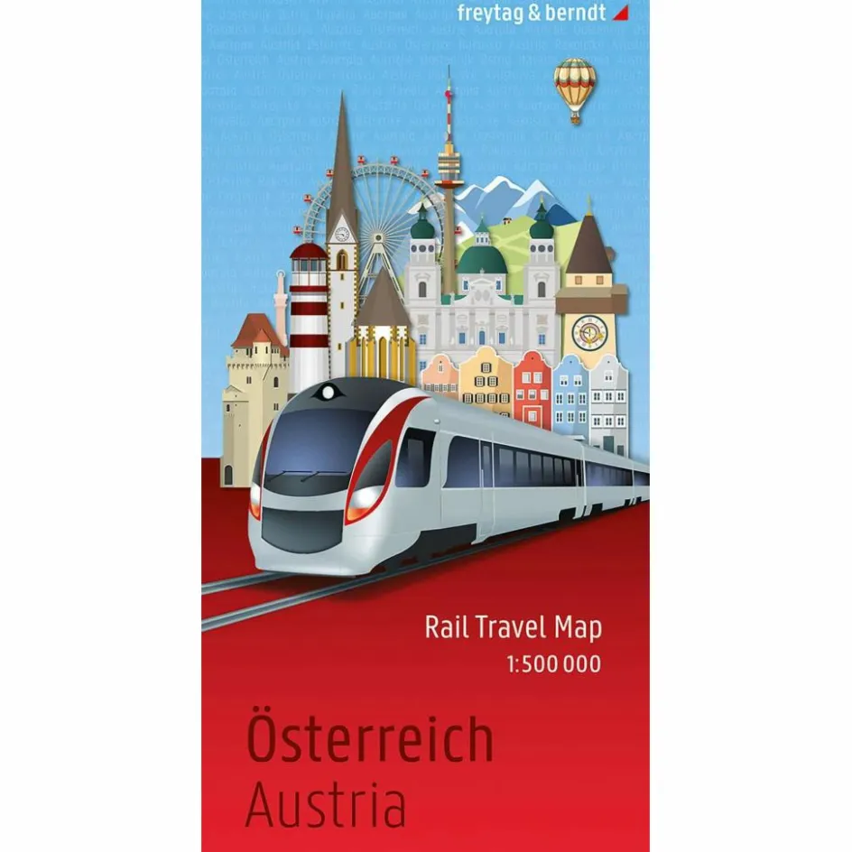 Sale ÖSTERREICH, RAIL TRAVEL MAP 1:500.000, FREYTAG & BERNDT - Karte Straßenkarten|Straßenkarten