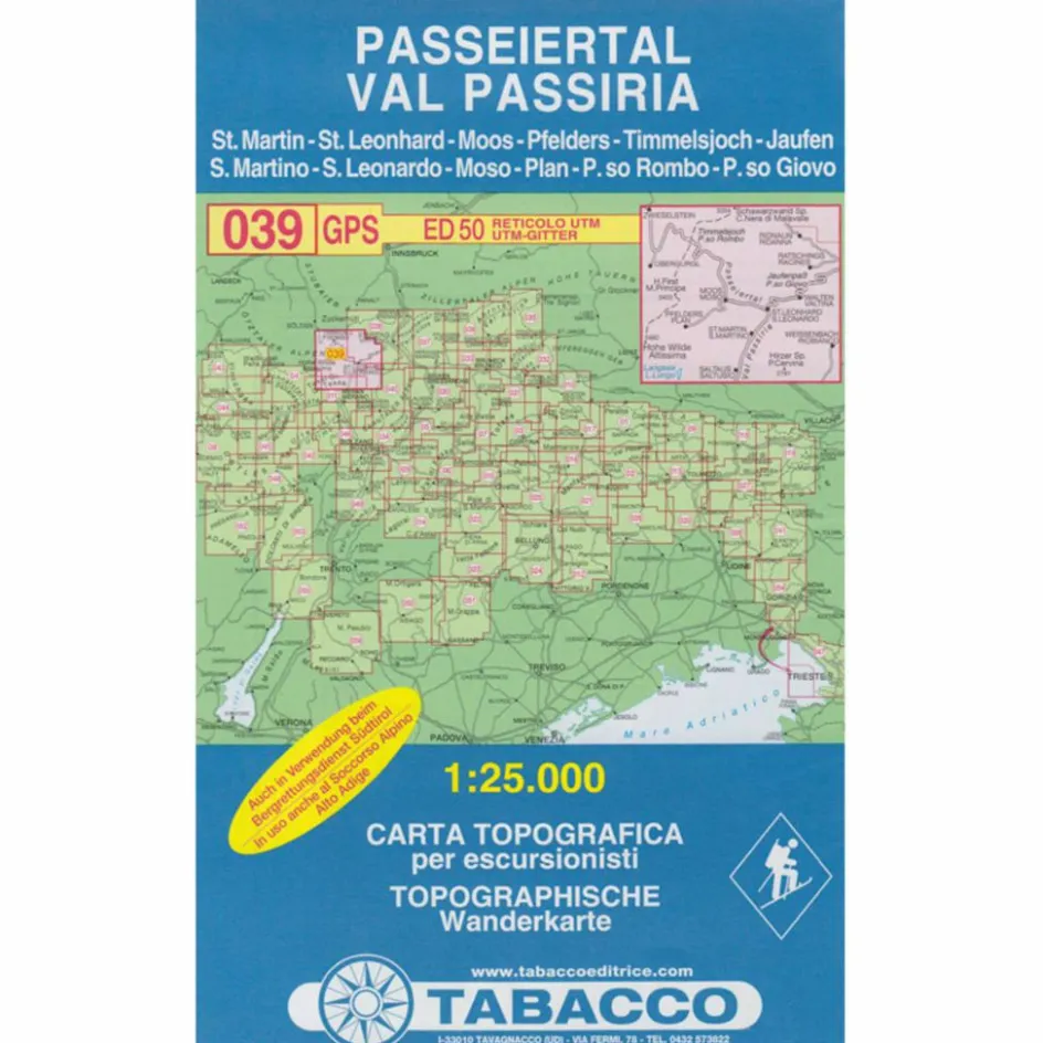 Best TABACCO 039 PASSEIERTAL - Wanderkarte Wanderkarten Und Winterkarten|Wanderkarten Und Winterkarten