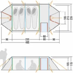 Clearance ALASKA 4 PU - Tunnelzelt 4-Personen-Zelte|3-Jahreszeiten-Zelte