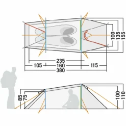 Best GARGIA 2 - Tunnelzelt 2-Personen-Zelte|3-Jahreszeiten-Zelte