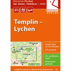 Sale TEMPLIN - LYCHEN RAD-, WANDER- UND PADDELKARTE - Karte Fahrradkarten|Gewässerkarten