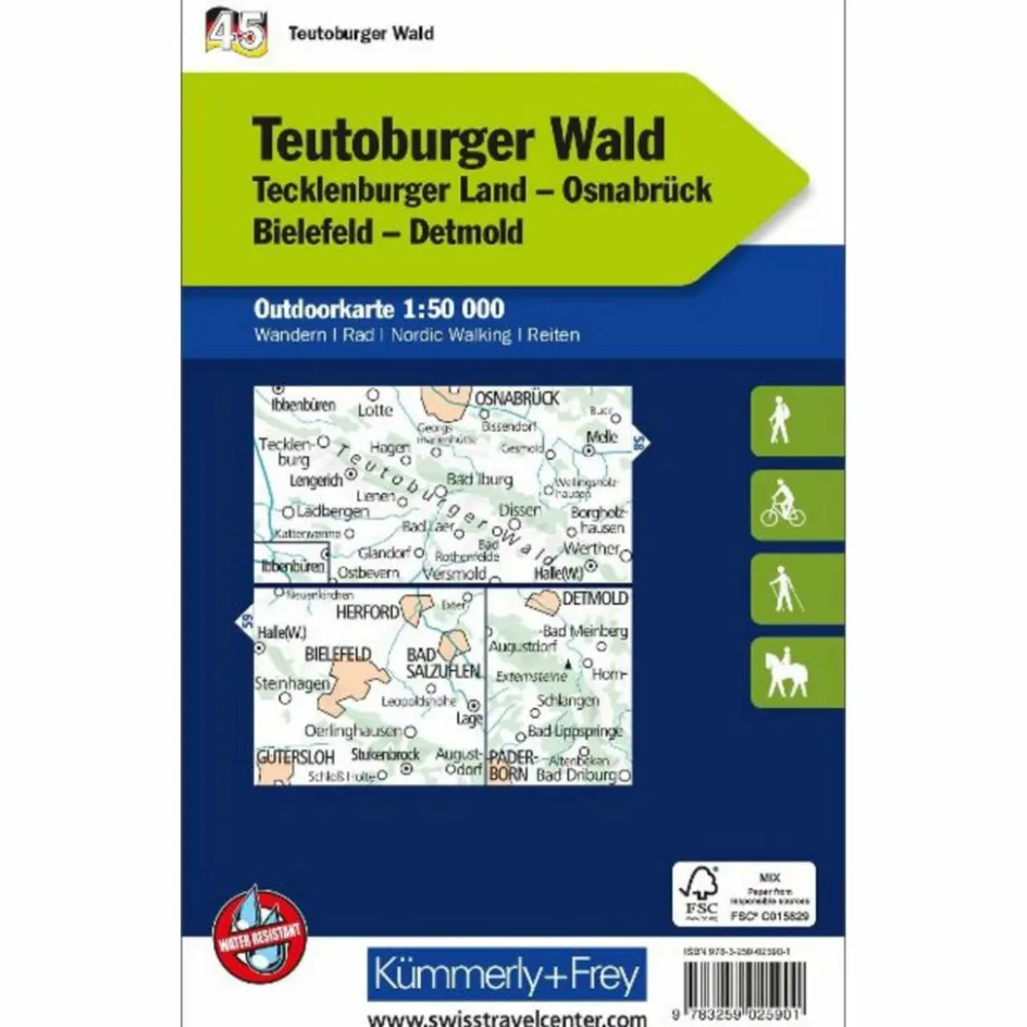 Outlet TEUTOBURGER WALD NR. 45 OUTDOORKARTE DEUTSCHLAND 1:50 000 - Karte Fahrradkarten|Wanderkarten Und Winterkarten