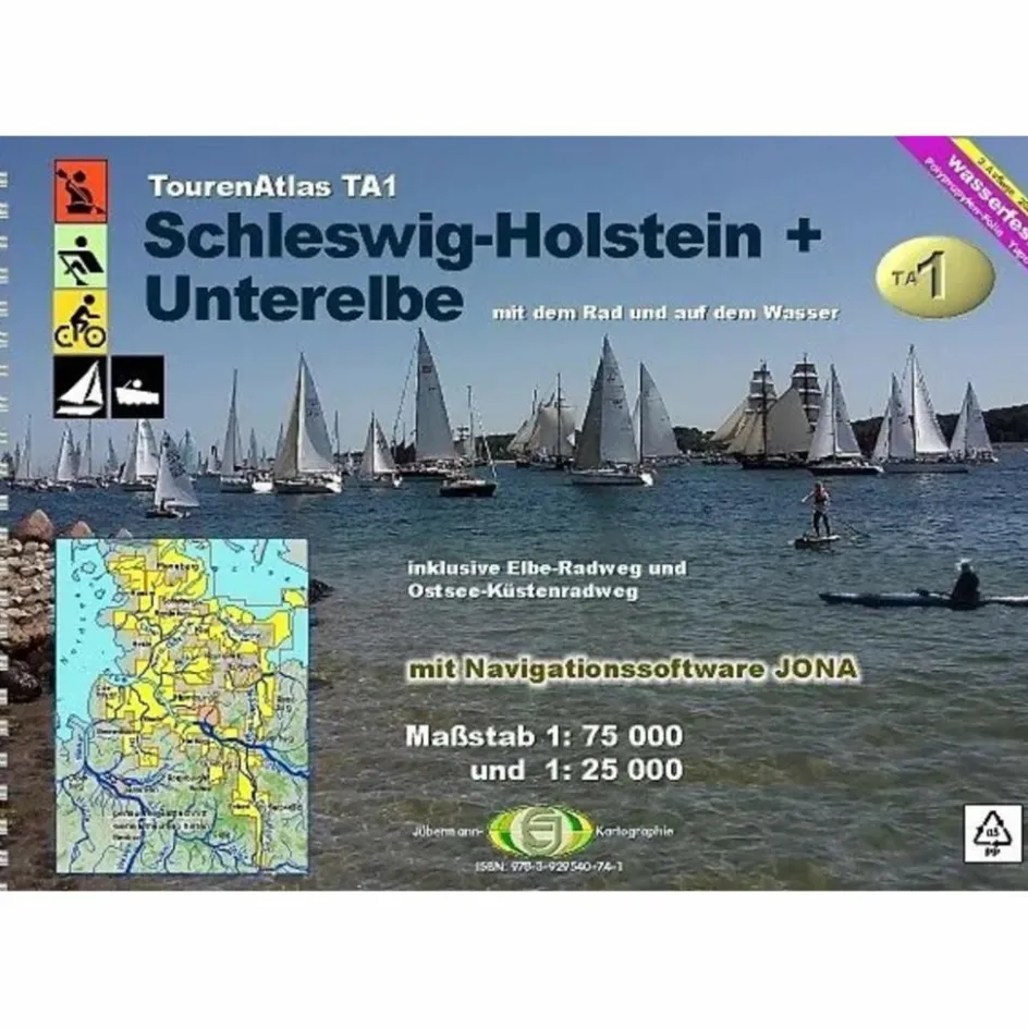Gewässerkarten|Gewässerkarten^TOURENATLAS TA1 WASSERWANDERN SCHLESWIG-HOLSTEIN-UNTERELBE - Wasserkarte