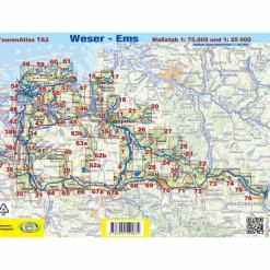 Discount TOURENATLAS TA2 WESER-EMS - Wasserkarte Fahrradkarten|Gewässerkarten