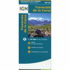 Online TRAVERSÉE DE LA CORSE GR20 1:50 000 - Wanderkarte Wanderkarten Und Winterkarten|Wanderkarten Und Winterkarten