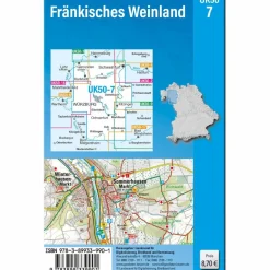 Fahrradkarten|Wanderkarten Und Winterkarten^UK50-7 FRÄNKISCHES WEINLAND