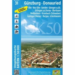 Outlet UK50-31 GÜNZBURG - DONAURIED Fahrradkarten|Wanderkarten Und Winterkarten