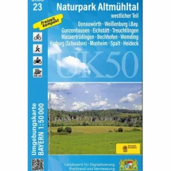 Discount UK50-23 NATURPARK ALTMÜHLTAL WESTLICHER TEIL Fahrradkarten|Wanderkarten Und Winterkarten