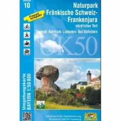 Best UK50-10 NATURPARK FRÄNKISCHE SCHWEIZ - FRANKENJURA NORD Fahrradkarten|Wanderkarten Und Winterkarten