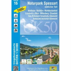 Fahrradkarten|Wanderkarten Und Winterkarten^UK50-16 NATURPARK SPESSART SÜDLICHER TEIL